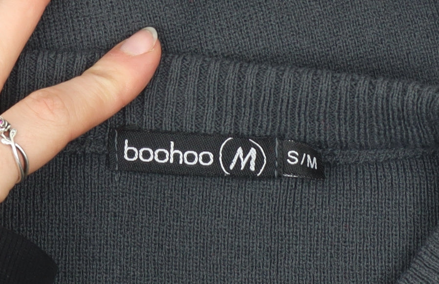 boohoo Women Black S Jumper Dress Santa Baby Christmas Knit