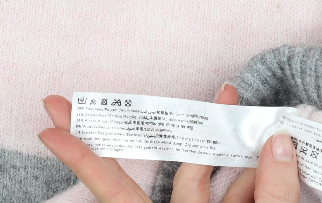 Jack Wills Women’s Multicoloured Crew Neck Striped Wool Blend Jumper Size 6