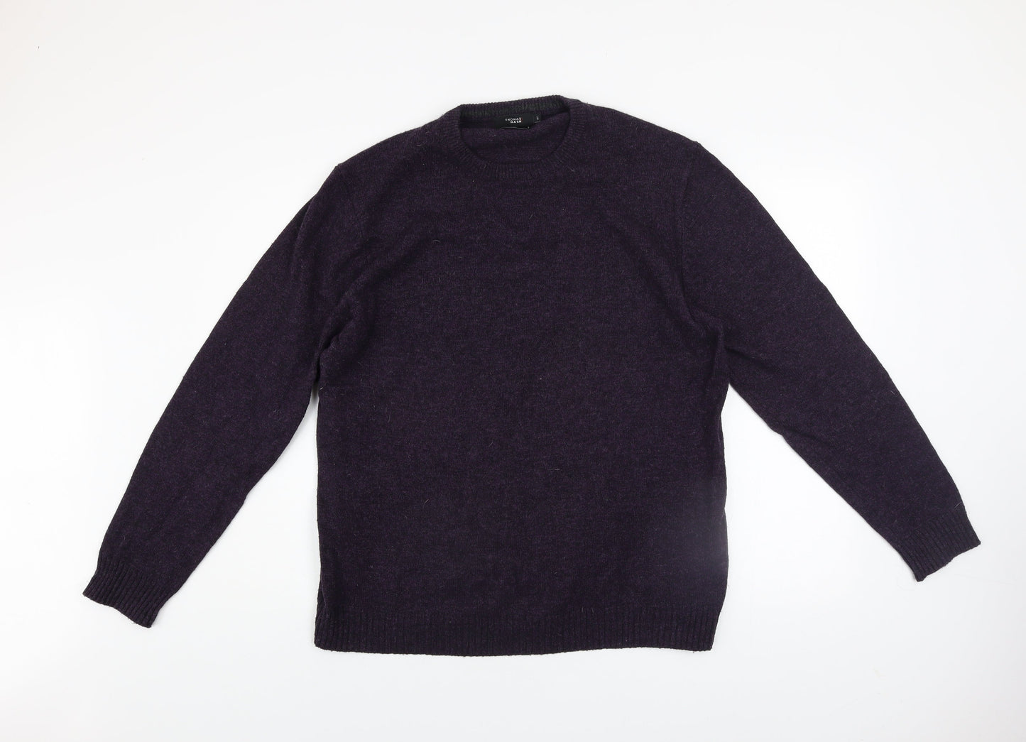 Thomas Nash Men’s Purple Wool Blend Crew Neck Jumper Size L