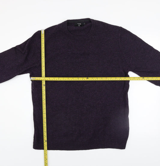 Thomas Nash Men’s Purple Wool Blend Crew Neck Jumper Size L