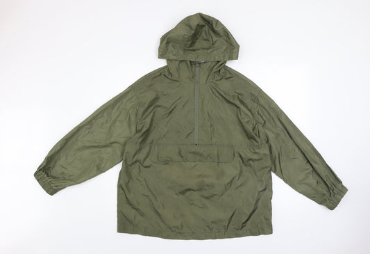 ASOS DESIGN Women’s Petite Green Hooded Anorak Jacket Size 6