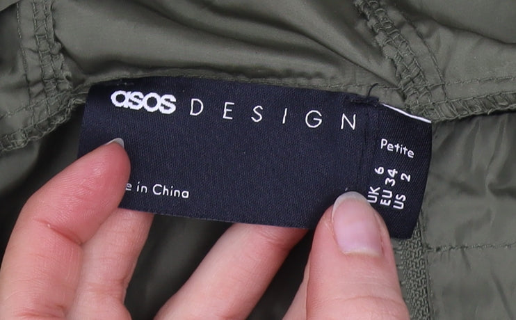 Womens UK Size 6 ASOS DESIGN Green Anorak Coat