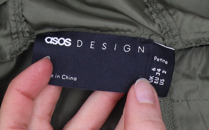 Womens UK Size 6 ASOS DESIGN Green Anorak Coat