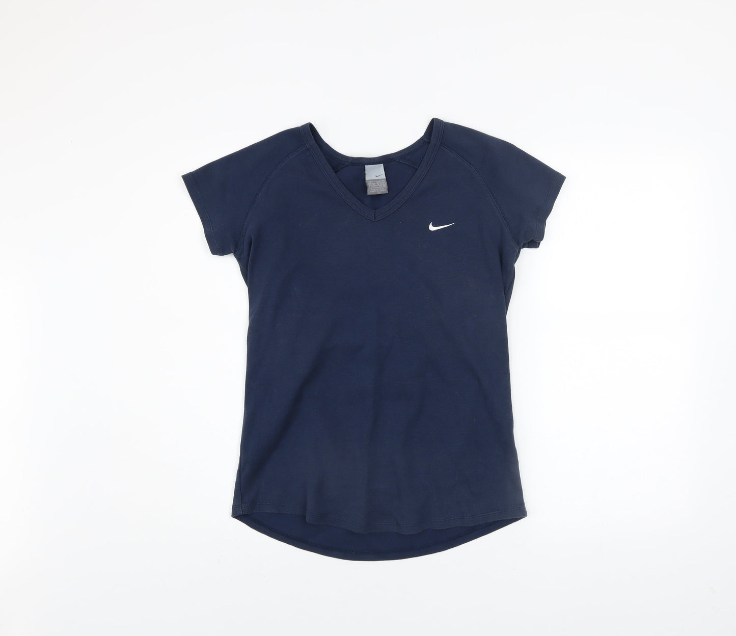 Nike Women's Blue V-Neck Short Sleeve Basic T-Shirt Size L