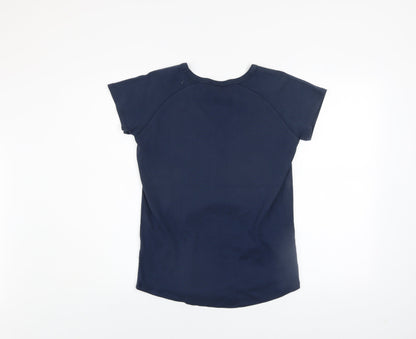 Nike Women's Blue V-Neck Short Sleeve Basic T-Shirt Size L