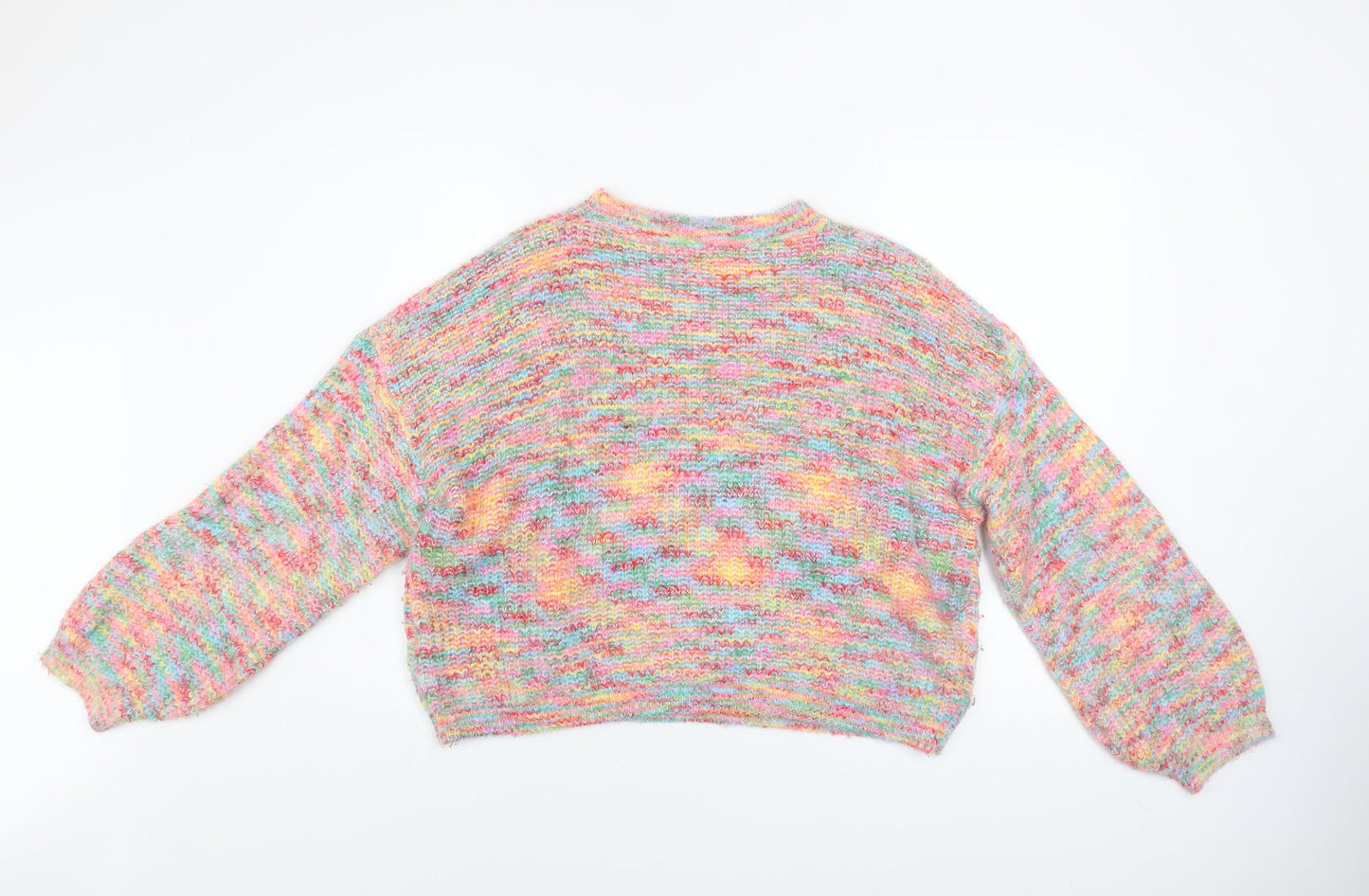 Apricot Womens Multicoloured Chunky Knit Crew Neck Jumper Size 16