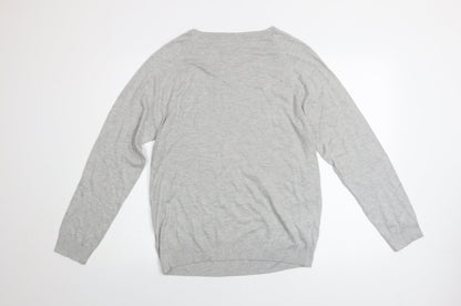 Linea Women Grey Snowflake Pullover Jumper Size L Winter Knit