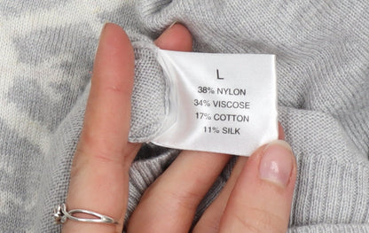 Linea Women Grey Snowflake Pullover Jumper Size L Winter Knit