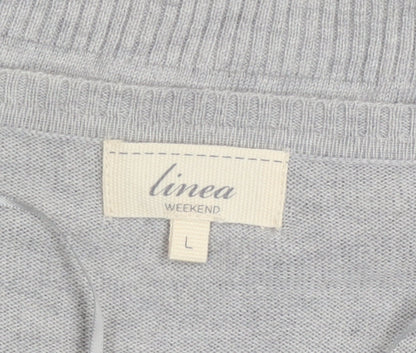 Linea Women Grey Snowflake Pullover Jumper Size L Winter Knit