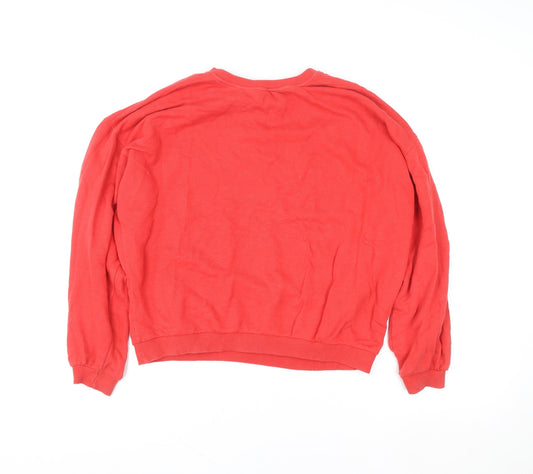 Womens UK Size S In Other Words Red Pullover Sweatshirt