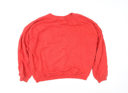 Womens UK Size S In Other Words Red Pullover Sweatshirt