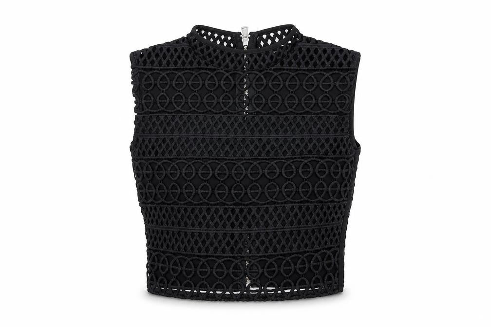 Womens UK Size 8 River Island Black Cropped Blouse