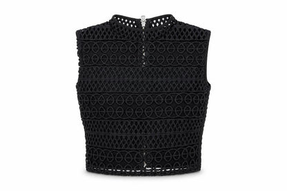 Womens UK Size 8 River Island Black Cropped Blouse