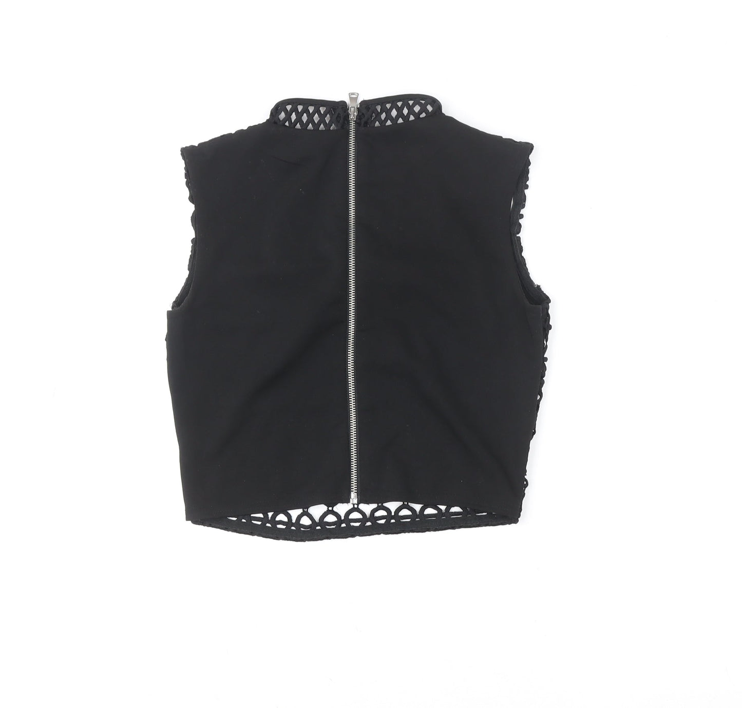 Womens UK Size 8 River Island Black Cropped Blouse