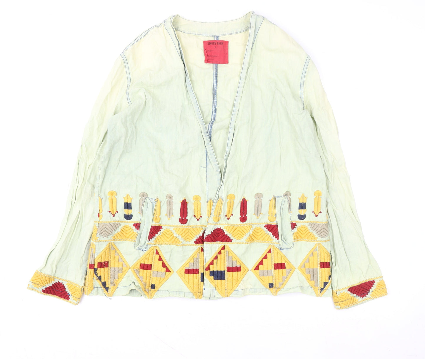 Womens UK Size S Emory Park Green Kimono Coat