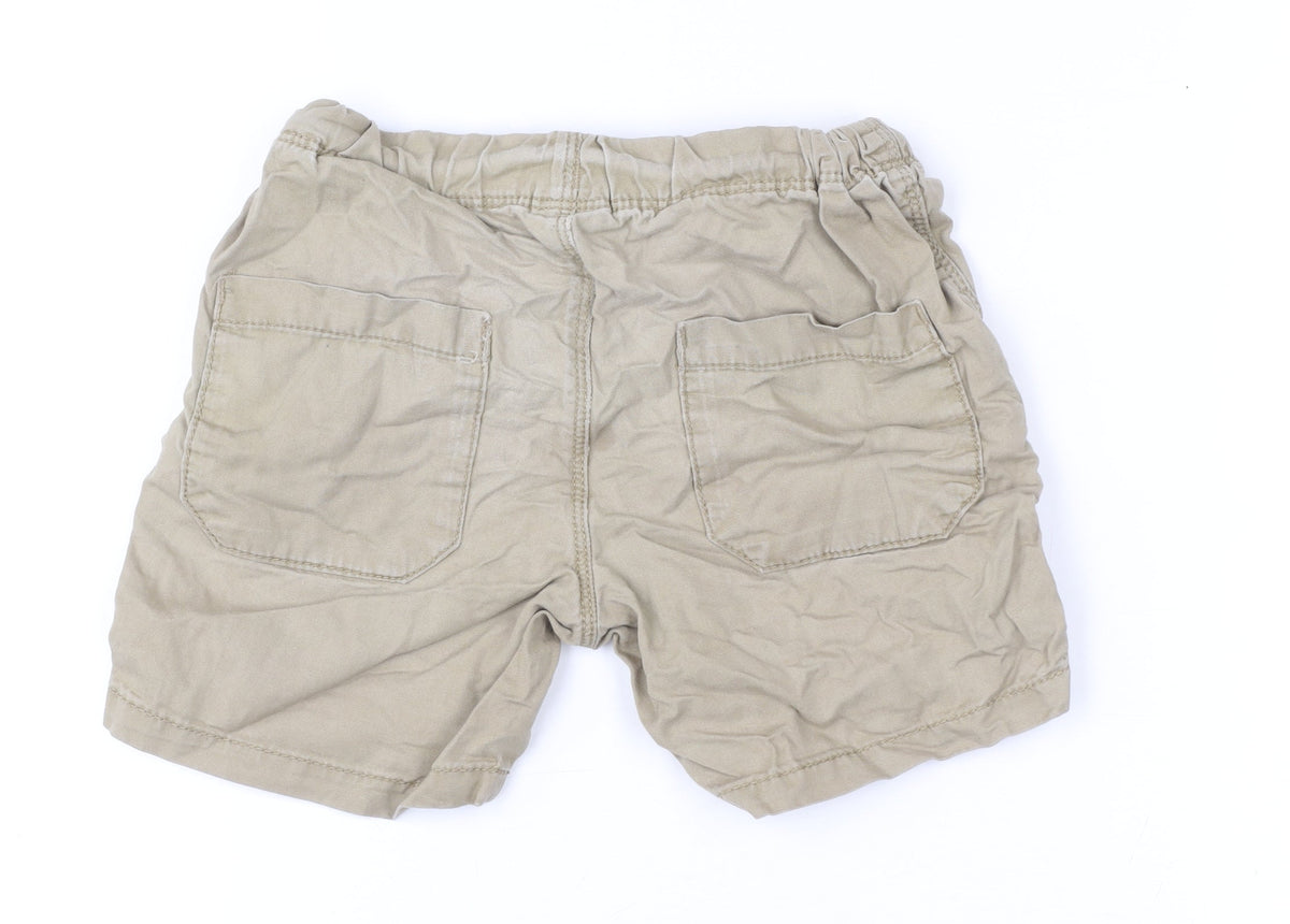 Next Boys Beige Cotton Twill Drawstring Shorts Size 4 Years