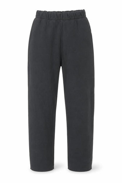 Front view of Gap boys’ black fleece sweatpants, size S, comfortable elastic waist