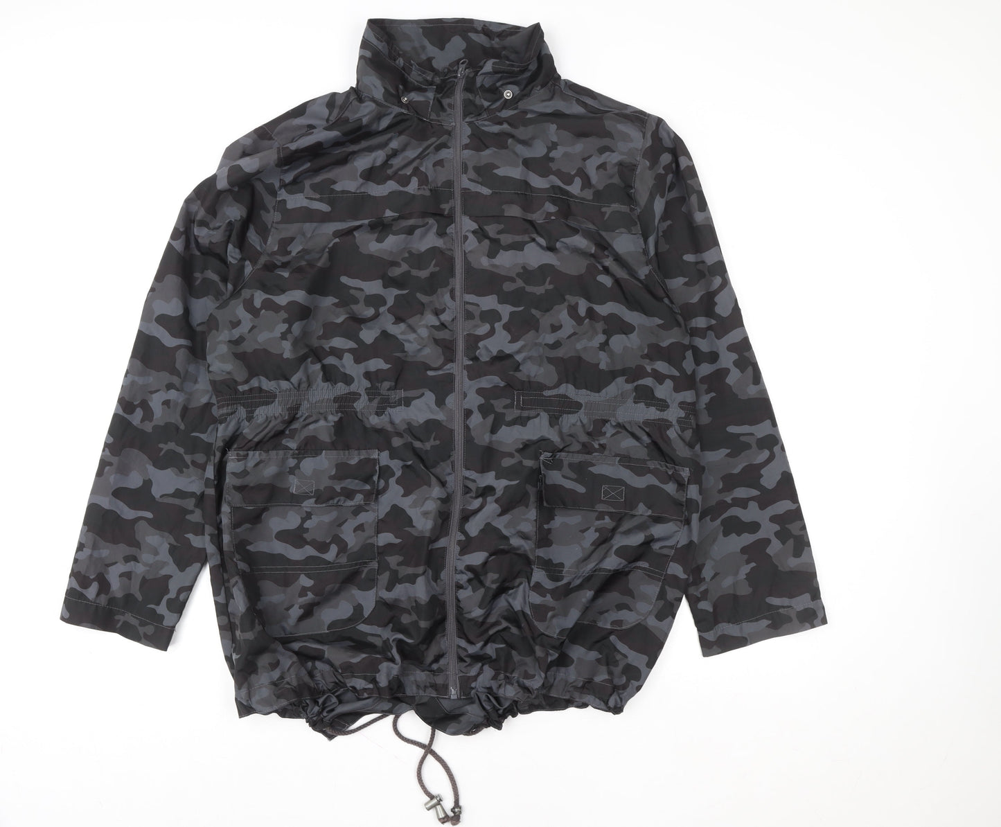 Mens UK Size 48 Brave Soul Grey Windbreaker Coat