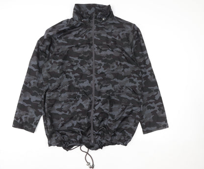 Mens UK Size 48 Brave Soul Grey Windbreaker Coat