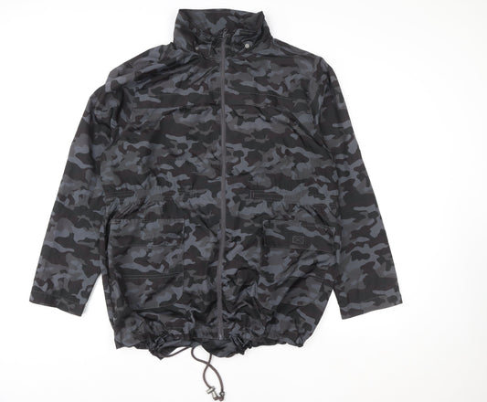 Mens UK Size 48 Brave Soul Grey Windbreaker Coat