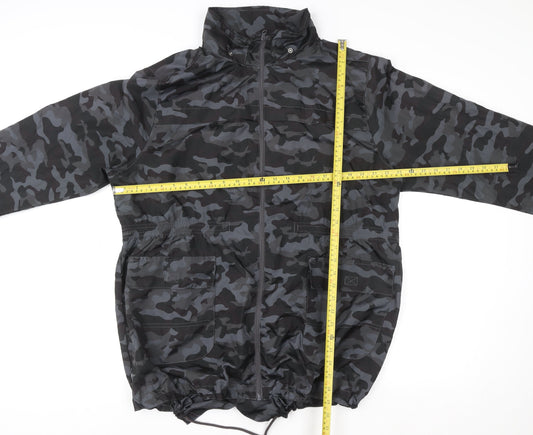 Mens UK Size 48 Brave Soul Grey Windbreaker Coat