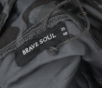 Mens UK Size 48 Brave Soul Grey Windbreaker Coat