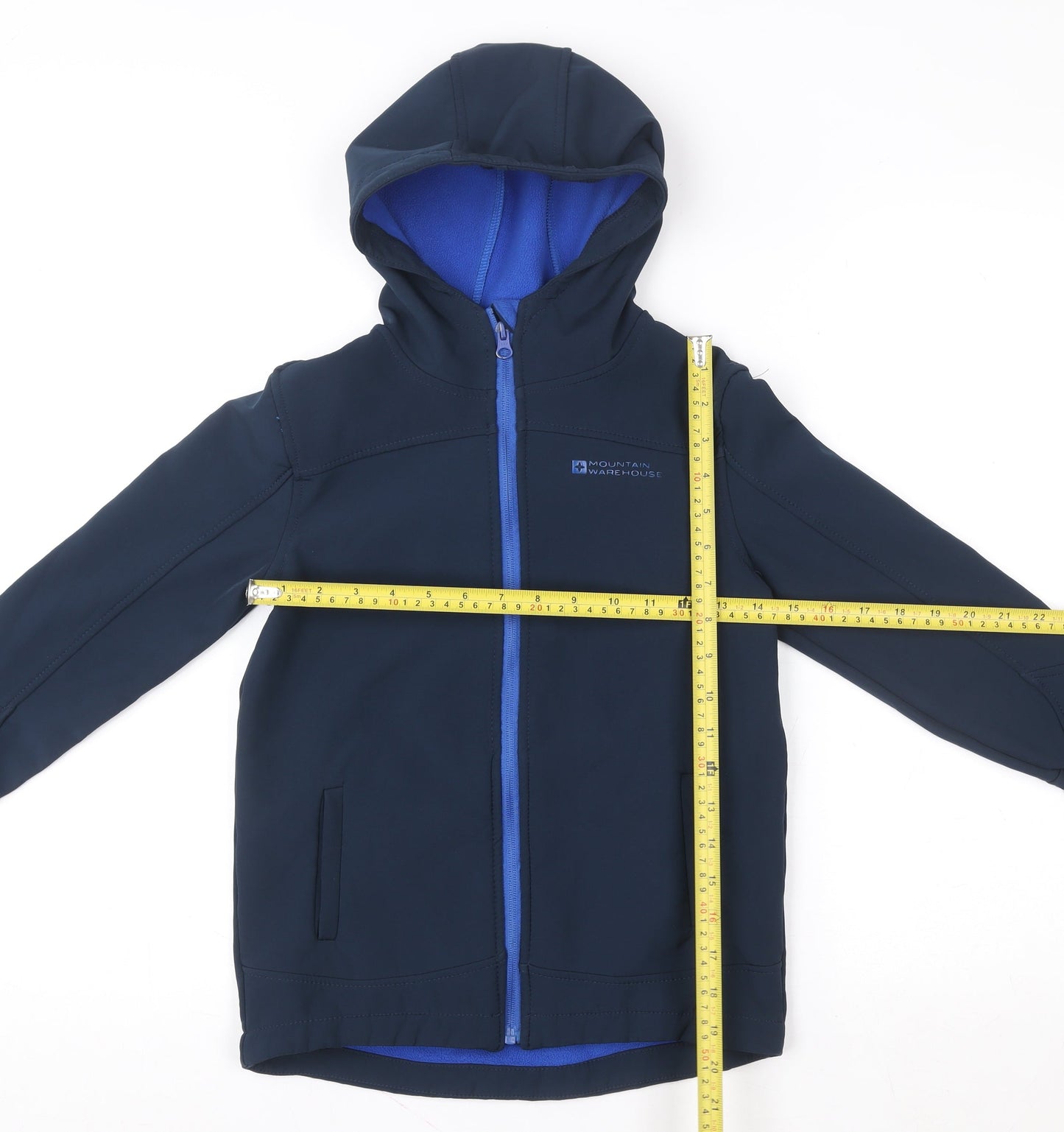 Mountain Warehouse Boys Blue Softshell Hooded Jacket 9-10 Years Waterproof