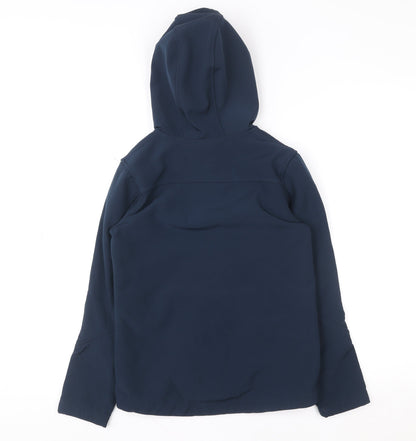 Mountain Warehouse Boys Blue Softshell Hooded Jacket 9-10 Years Waterproof
