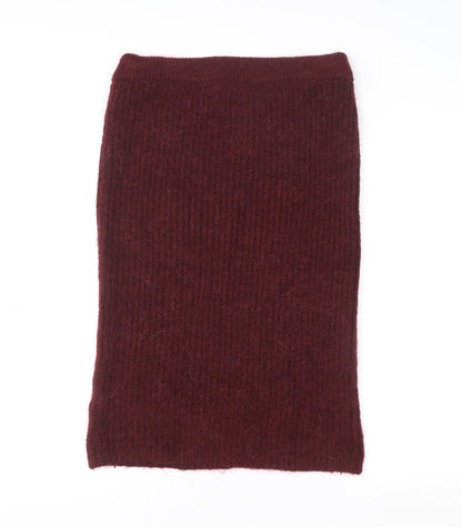 Tu Premium Women’s Red Knit Pencil Skirt Size 10 Wool Blend