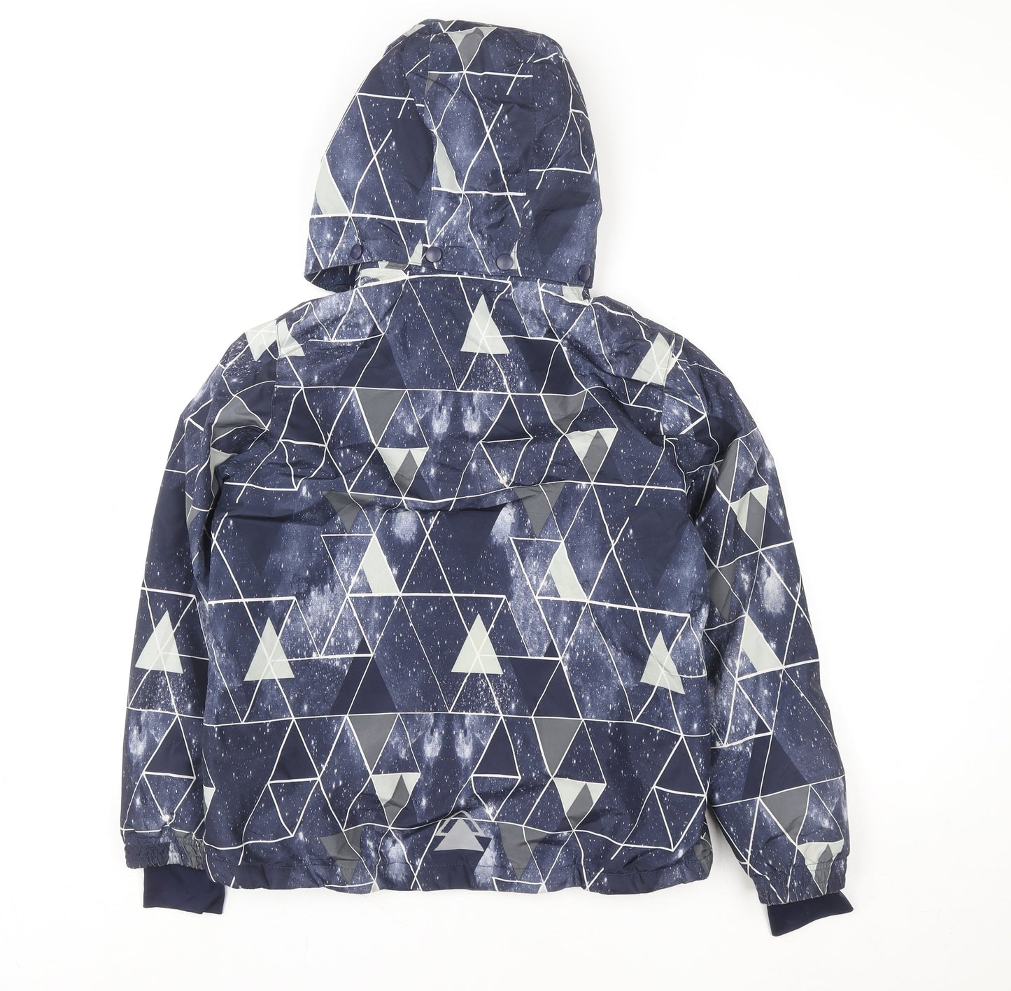 Crivit PRO Boys Blue Geometric Waterproof Hooded Winter Puffer Jacket Size 146