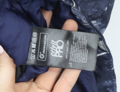 Crivit PRO Boys Blue Geometric Waterproof Hooded Winter Puffer Jacket Size 146