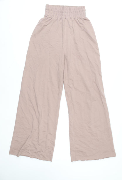 Womens UK Size 6 COLLUSION Relaxed Fit Wide-Leg Beige Trousers
