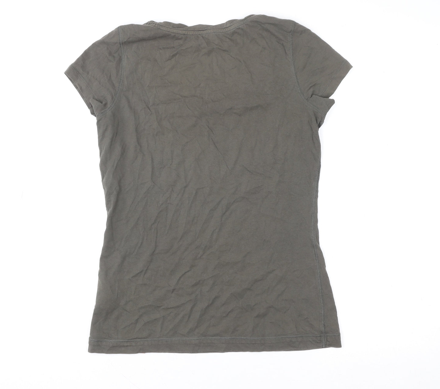 Esprit Women Grey Floral Butterfly Cotton T-Shirt L