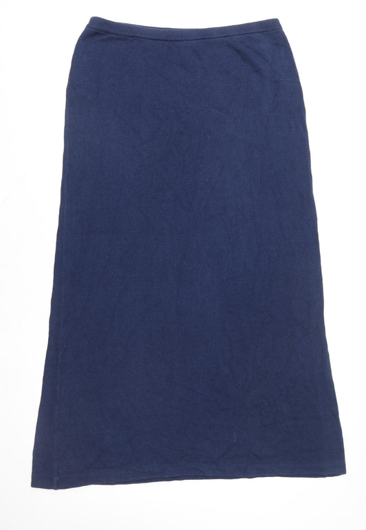 EAST Women’s Blue A-Line Cotton Knit Midi Skirt XL