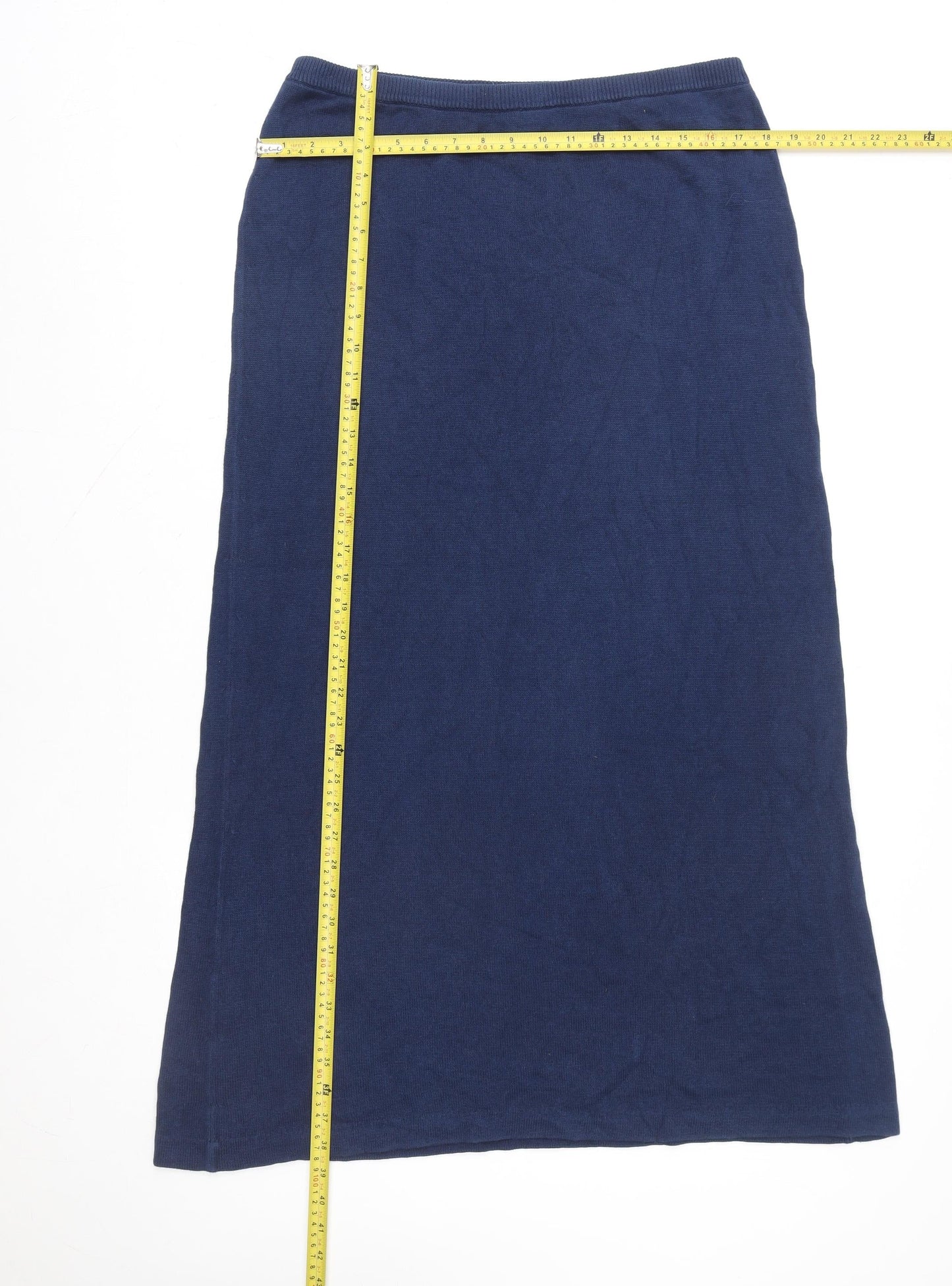 EAST Women’s Blue A-Line Cotton Knit Midi Skirt XL