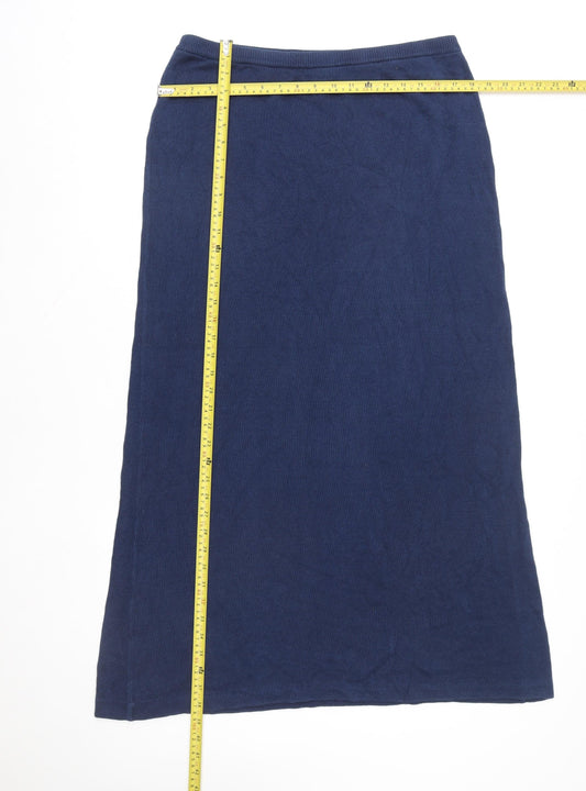 EAST Women’s Blue A-Line Cotton Knit Midi Skirt XL