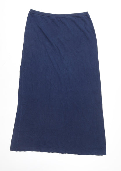 EAST Women’s Blue A-Line Cotton Knit Midi Skirt XL