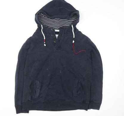 Unisex Adults UK Size XL FatFace Blue Henley Hoodie