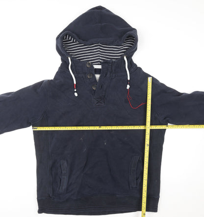 Unisex Adults UK Size XL FatFace Blue Henley Hoodie