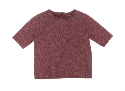 Womens UK Size 8 Topshop Red Cropped T-Shirt