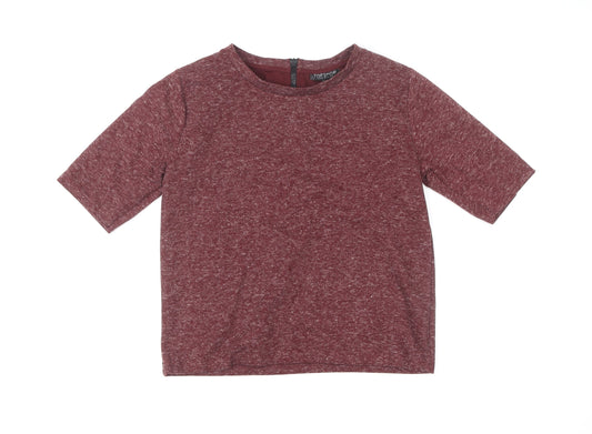 Womens UK Size 8 Topshop Red Cropped T-Shirt