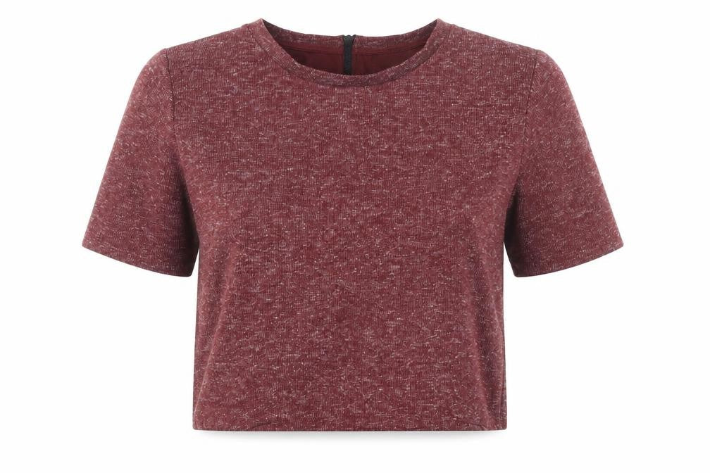 Womens UK Size 8 Topshop Red Cropped T-Shirt