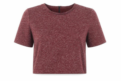 Womens UK Size 8 Topshop Red Cropped T-Shirt