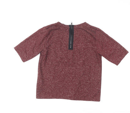 Womens UK Size 8 Topshop Red Cropped T-Shirt