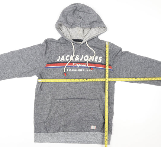 Mens UK Size M JACK & JONES Grey Pullover Hoodie