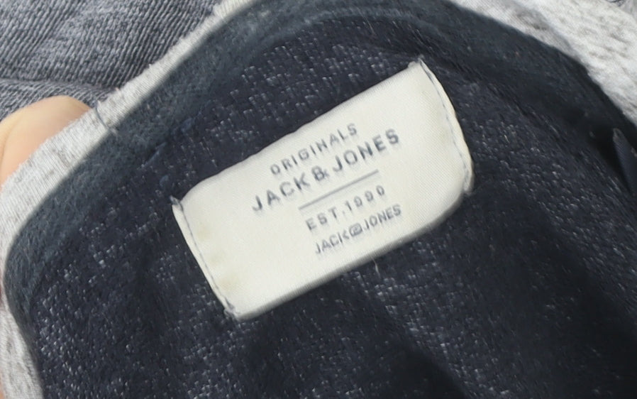 Mens UK Size M JACK & JONES Grey Pullover Hoodie
