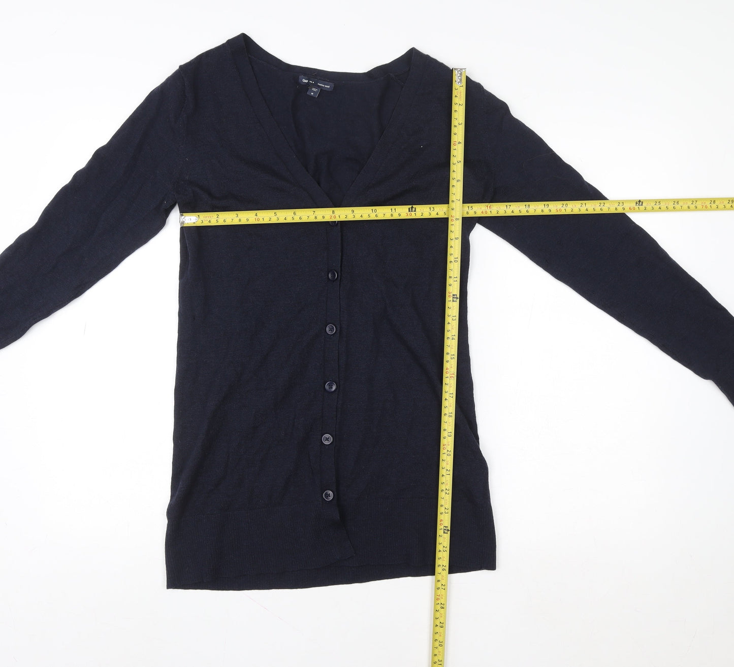 Gap Women's Blue Merino Wool V-Neck Cardigan Size M