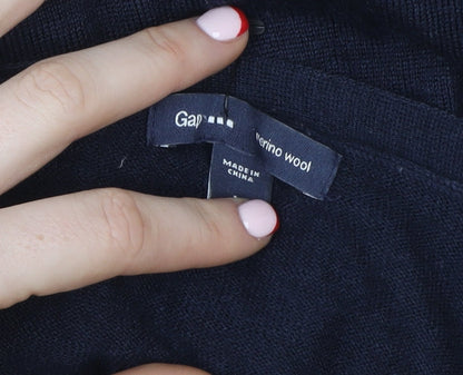 Gap Women's Blue Merino Wool V-Neck Cardigan Size M