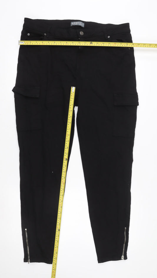 Primark Women’s Black Tapered Jeans Size 20 with Ankle Zip