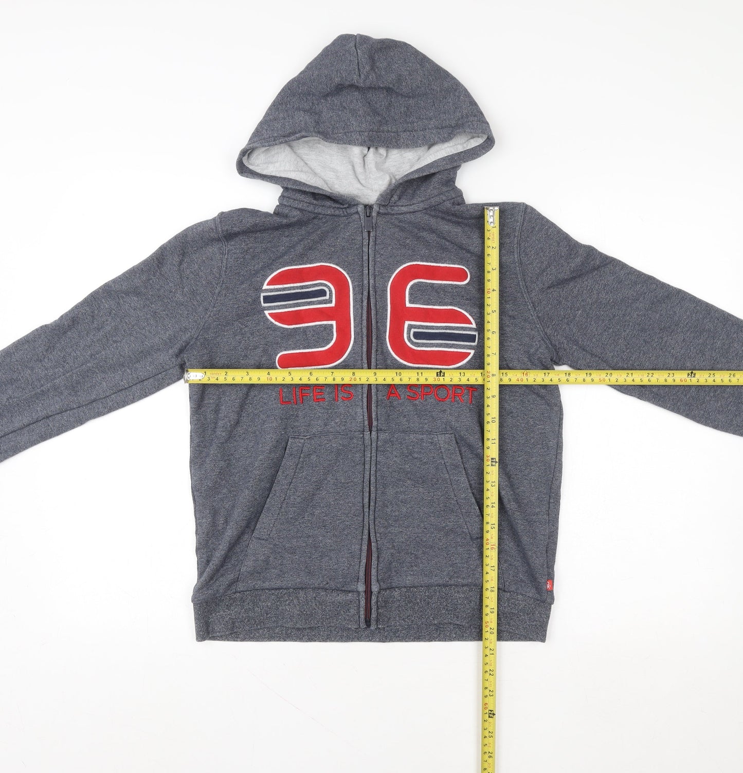 Boys UK Size 14 Years Okaidi Grey Full Zip Hoodie